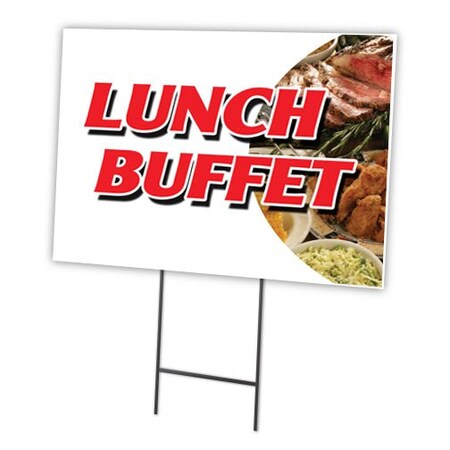 Signmission Lunch Buffet Yard Sign & Stake outdoor plastic coroplast window, C-1216 Lunch Buffet C-1216 Lunch Buffet